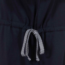 Load image into Gallery viewer, Close up  of Squesto Navy Top, with a white background.

