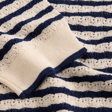 Load image into Gallery viewer, Close up of White Stuff Holly Pointelle Tee.
