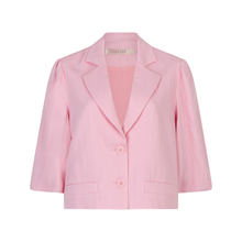 Load image into Gallery viewer, Front view of  Esqualo Cropped Twill Blazer in the colour Rose, with a white background.

