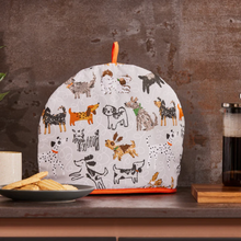 Load image into Gallery viewer, Tea Cosy with Dog Motif on Kitchen Counter 
