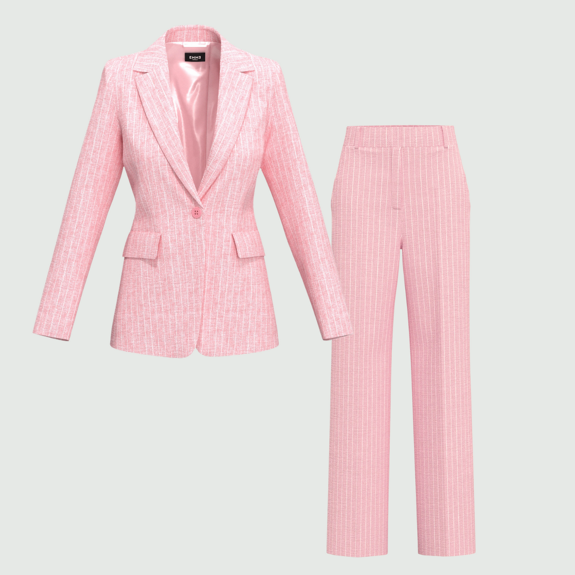 Emme Marella Pinstripe Pink Suit
