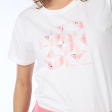 Load image into Gallery viewer, Esqualo Block Print T-Shirt | Off White - Cantaloupe
