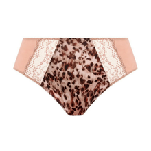 Load image into Gallery viewer, Leopard print underwear with lace trim on a white background
