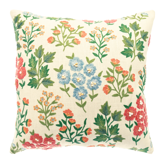 Decorative pillow with floral pattern on a white background