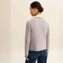 Load image into Gallery viewer, Rear of jacket on model with white background 
