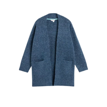 Load image into Gallery viewer, Blue cardigan on a white background

