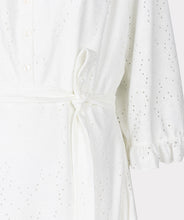 Load image into Gallery viewer, esqualo embroidered dress in off white colour closeup

