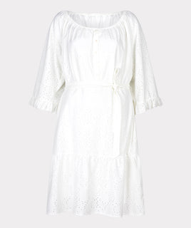 esqualo embroidered dress in off white colour
