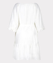 Load image into Gallery viewer, esqualo embroidered dress in off white colour showing back off dress
