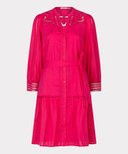 Load image into Gallery viewer, esqualo lace dress in magenta colour showing front of dress
