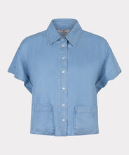 Load image into Gallery viewer, Esqualo Cropped Tencel Top | Light Blue
