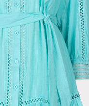 Load image into Gallery viewer, esqualo lace dress in light blue colour closeup
