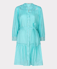 Load image into Gallery viewer, esqualo lace dress in light blue colour showing front of dress
