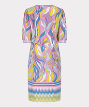 Load image into Gallery viewer, esqualo ocean flower  dress in print colour showing back off dress
