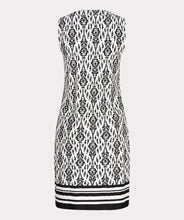 Load image into Gallery viewer, esqualo two tone dress in Ikat print showing back off dress 
