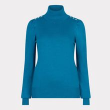 Load image into Gallery viewer, Esqualo High Neck Button Detail Sweater | Petrol
