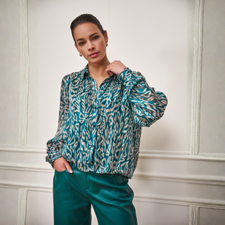 Esqualo Puffed Hem Blouse | Crystal Glow