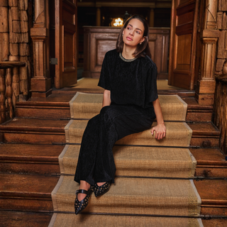 Esqualo Velour Top | Black