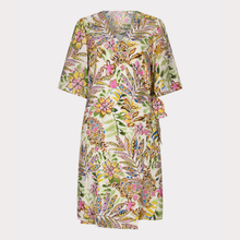 Load image into Gallery viewer, Front outline of printed wrap dress 

