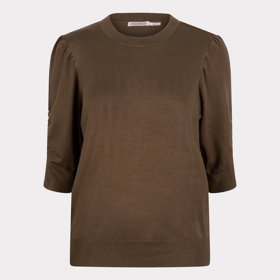 Esqualo Short Puff Sleeve Sweater | Army Green