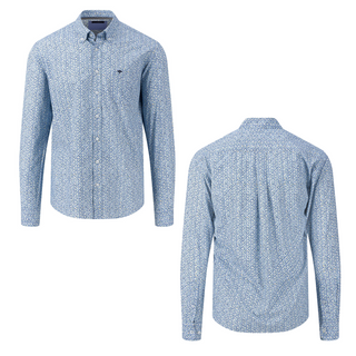Fynch Hatton Print Long Sleeve Shirt | Pineapple