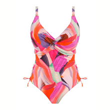 Load image into Gallery viewer, A product shot of the Aguada Beach Swimsuit in Sunrise. 
