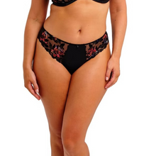 Load image into Gallery viewer, Black lace lingerie set on a white background
