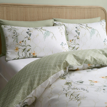 Load image into Gallery viewer, Floral Trellis Green Duvet Set
