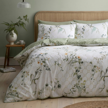 Load image into Gallery viewer, Floral Trellis Green Duvet Set
