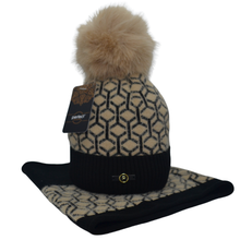Load image into Gallery viewer, Frania Perfect Hat &amp; Snood | Black/Taupe
