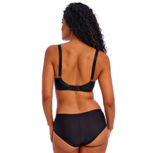 Load image into Gallery viewer, A model showing the back details of the Freya Idol Moulded Balcony Bra in Black. 
