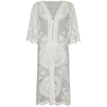 Load image into Gallery viewer, Front of Pastunette Beach Cover Up, in white.
