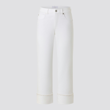 Load image into Gallery viewer, Front of Angels Linn Crop Jeans Pearl, with a light grey background.
