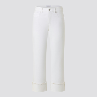 Front of Angels Linn Crop Jeans Pearl, with a light grey background.