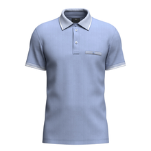 Load image into Gallery viewer, Front of Fynch Hatton Mercerized Cotton Polo, in new Breeze, with a white background.
