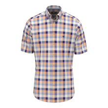 Load image into Gallery viewer, Plaid short-sleeve shirt on a white background
