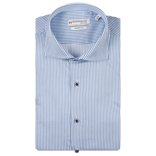 Giordano Stripe Print L/S Shirt in blue print.