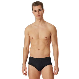 Male Model wearing Schiesser Sports Brief 2pack, with a white background.