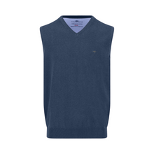 Load image into Gallery viewer, Navy blue sweater vest on a white background
