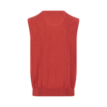 Load image into Gallery viewer, Red sleeveless sweater vest on a white background

