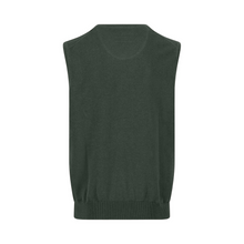 Load image into Gallery viewer, Green sleeveless sweater vest on a white background
