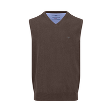 Load image into Gallery viewer, Brown sweater vest on a white background
