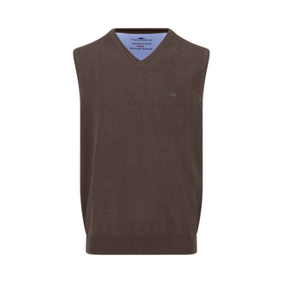 Brown sweater vest on a white background