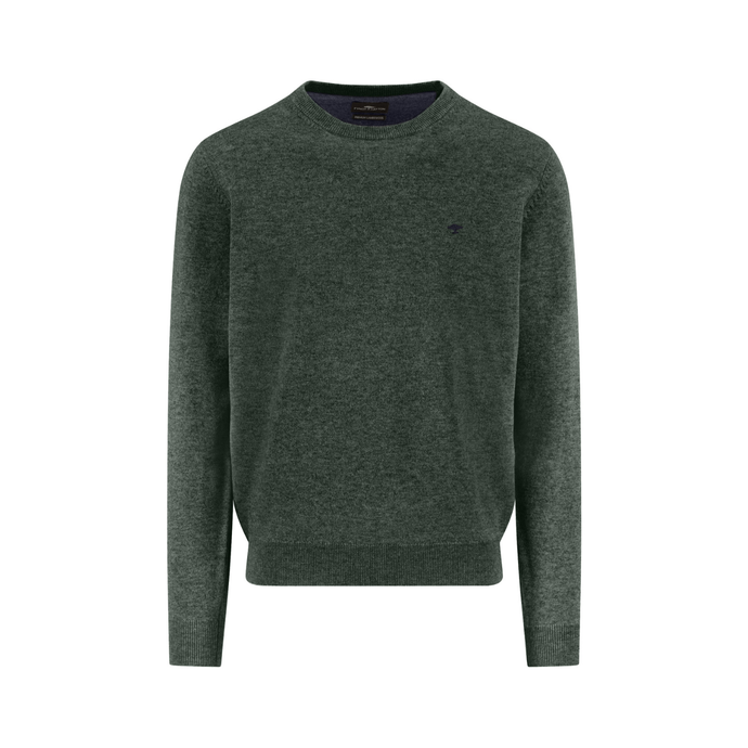 Green sweater on a white background