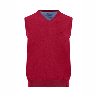 Red sweater vest on a white background