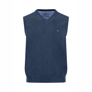 Blue sweater vest on a white background