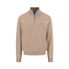 Load image into Gallery viewer, Beige zip jumper on white background 
