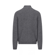 Load image into Gallery viewer, A dark gray knit sweater with a mock neck collar, shown from the back on a clean white background.

