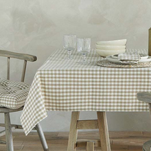 Load image into Gallery viewer, Gingham Tablecloth Natural  | 130cm x 230cm
