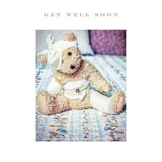 Teddy with Bandages Get Well Soon card | Susan O 'Hanlon Card